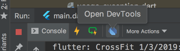 screenshot of Open DevTools button