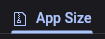 Screenshot of app size tab